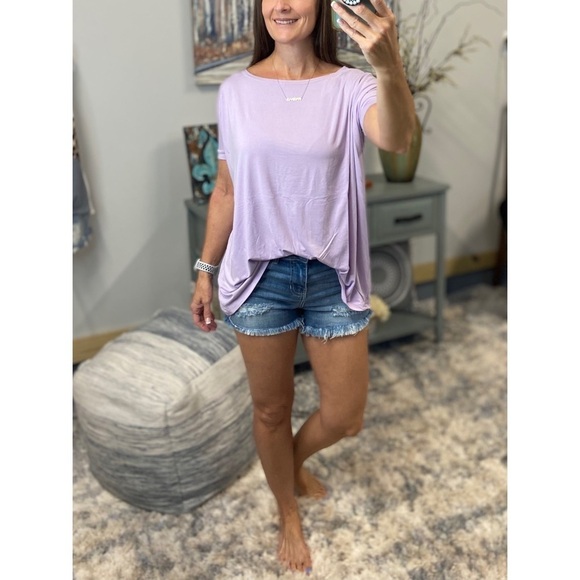 PIKO 1988 Dolman Boxy Boat Neck Tunic Bamboo Top Lavender 0114 - Picture 1 of 6